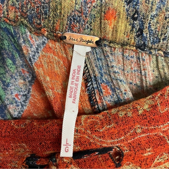 Free People Begonia Balloon Boho Patchwork Print Pants L - Picture 12 of 12